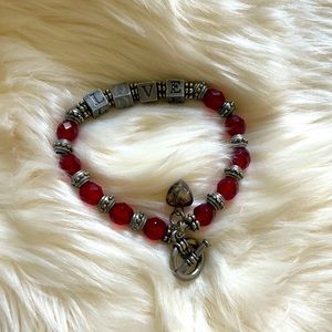 High quality gem and silver bracelet